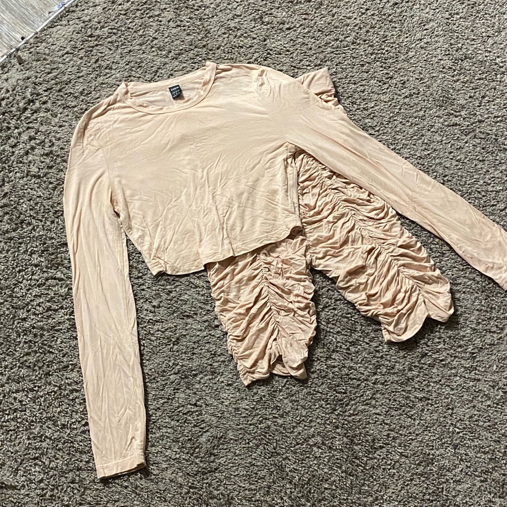 SHEIN Womens nude 2 piece ruched set size small